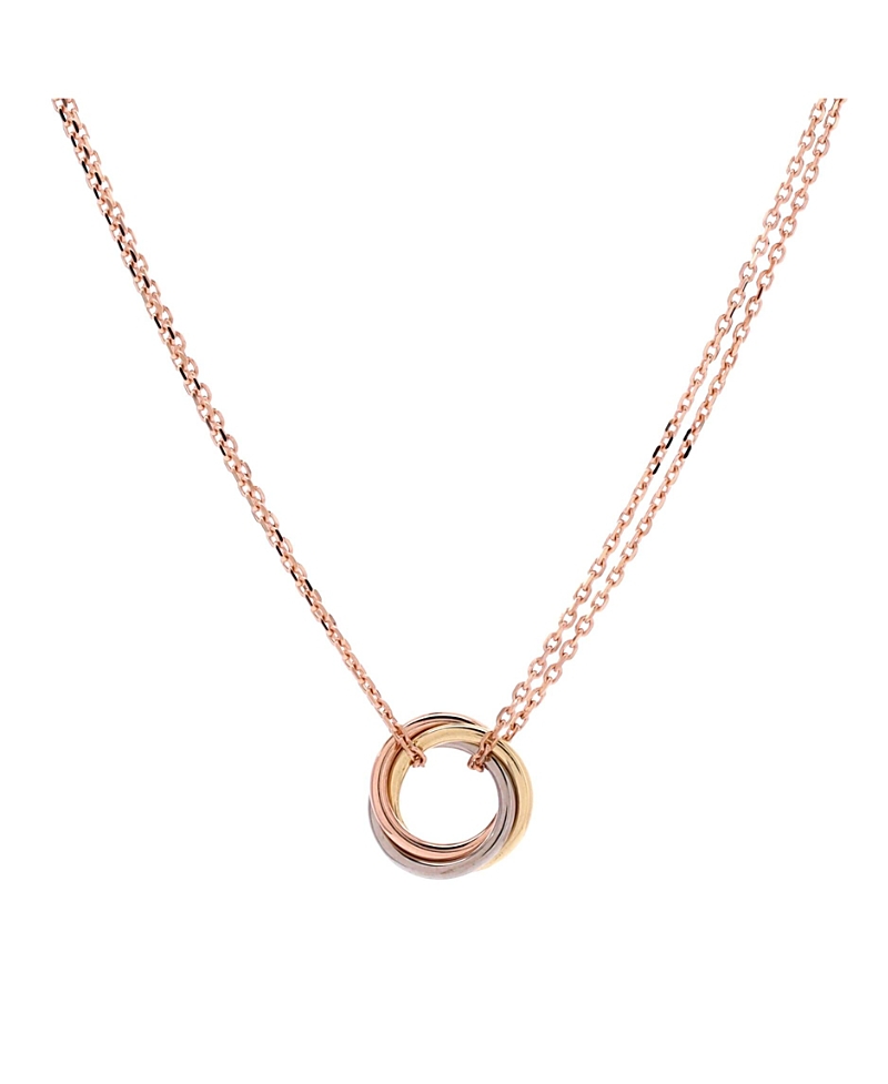 Click to view more detailed imagery on our partner's website Pre-owned Pre-owned Cartier Cartier Trinity Choker Necklace 18k Tricolor Gold, 14 - 15.75"