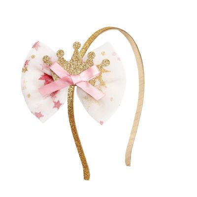 Girls' Princess Crown Tulle Bow Headband - Little Kid, Big Kid