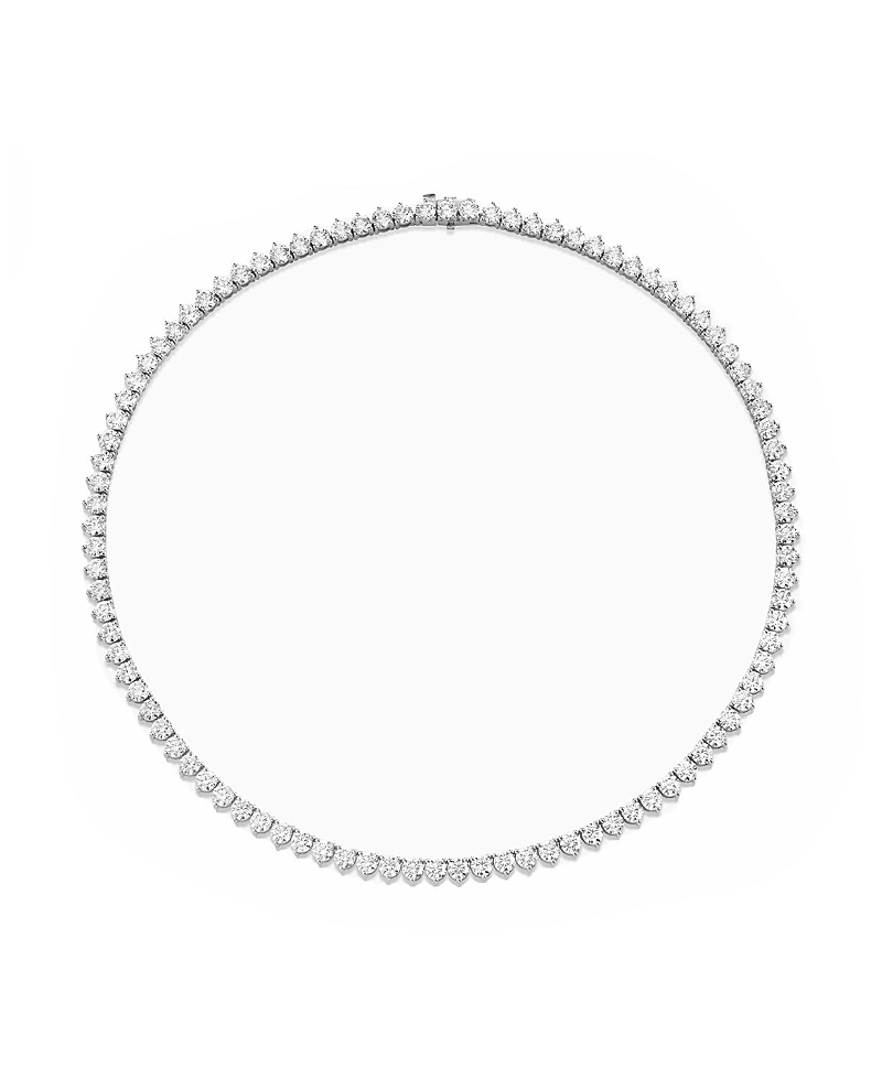 Vrai Tennis Necklace, Large In 14k Gold, 20ctw Round Brilliant Lab Created Diamonds, 16" In Metallic