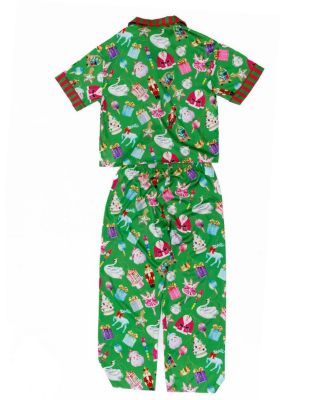  Girls' Silky Holiday Bauble Short Sleeve Pants Set - Little Kid, Big Kid