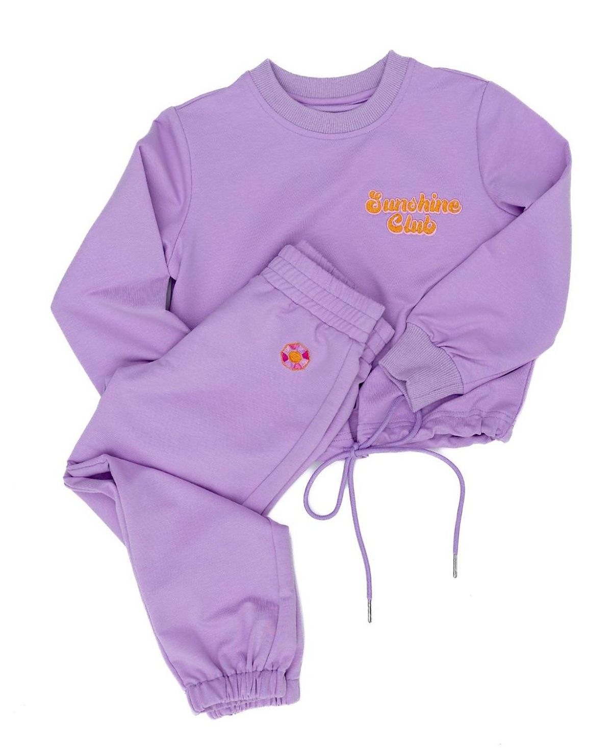 Sunshine Society Girls' Sunshine Club Embroidered Jogger Set - Little Kid, Big Kid