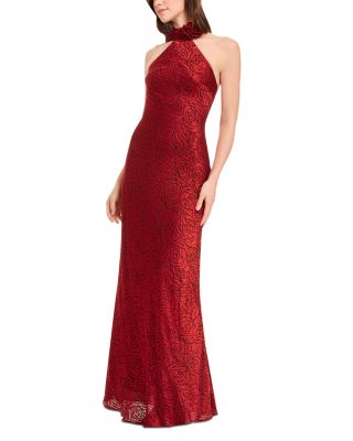 Olivia Mock Neck Sheath Gown 