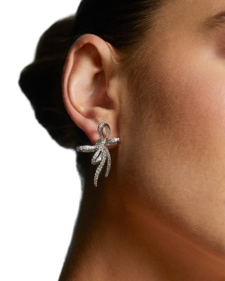 Le Bisou Pav&eacute; Bow Stud Earrings