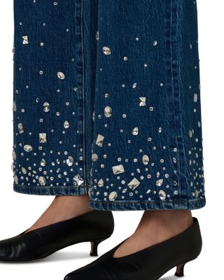 The Mia Ankle Stone Embellished Jeans in Crystal Sky