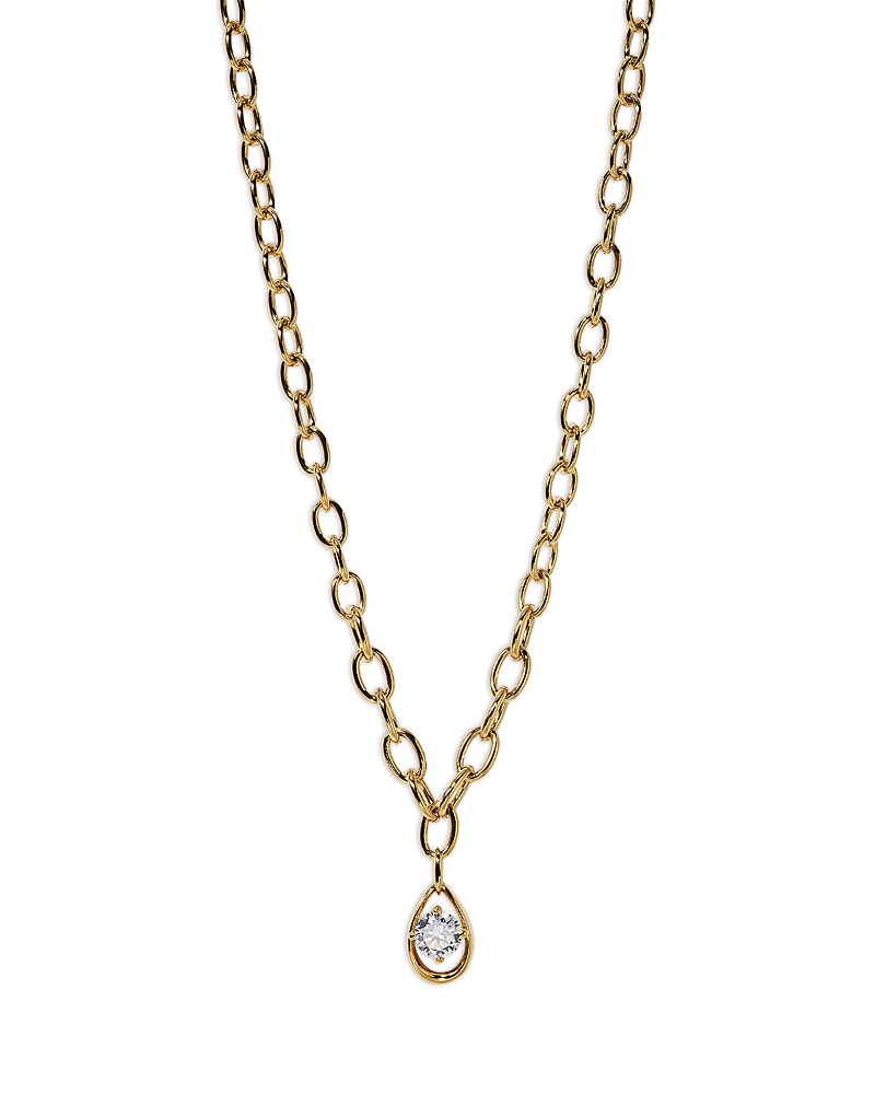 Nadri It Girl Cubic Zirconia Chain Pendant Necklace, 16-18 In Gold