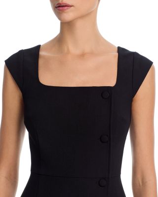 Azra Square Neck Twill Mini Dress