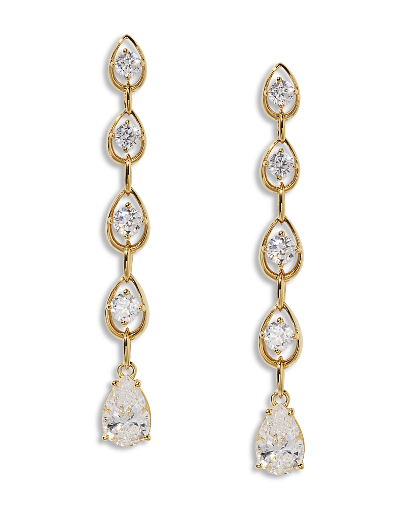 Nadri It Girl Cubic Zirconia Linear Drop Earrings In Gold