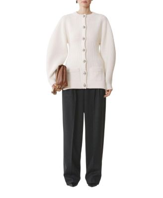 Wool Ribbed Cardigan