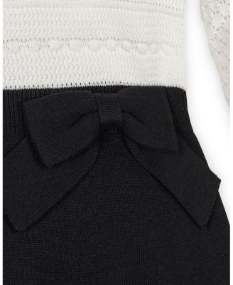 Girls' Organic Peter Pan Collar Sweater Dress with Bow - Little Kid, Big Kid