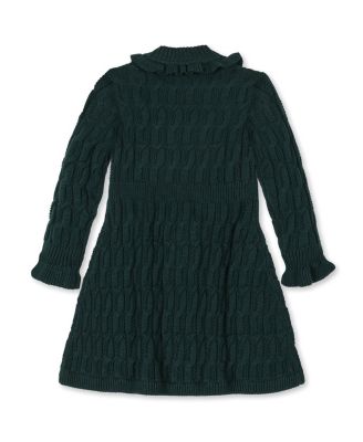 Girls' Organic Ruffle Edge Cable Knit Sweater Dress - Little Kid, Big Kid