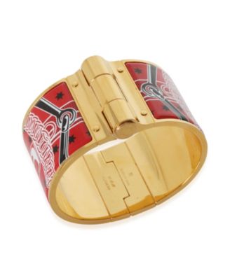 Eperon d'or Bandana Enamel Hinged Gold Plated Bracelet