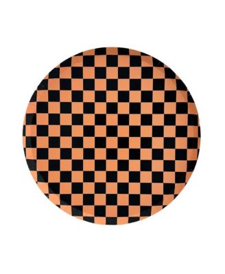  Checkered Paper Dinner Plates, Set of 8