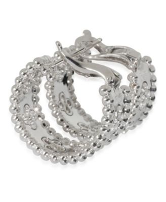  Perlee Clovers Hoop 18k White Gold Earrings