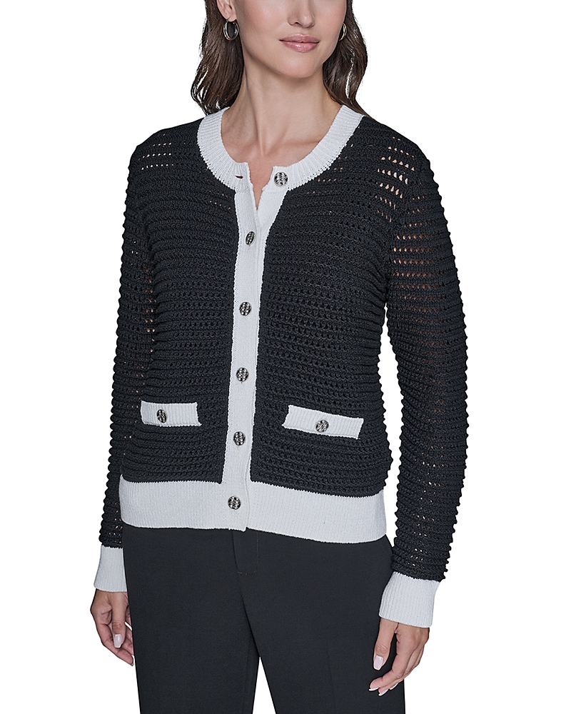 Karl Lagerfeld Paris Textured Cardigan