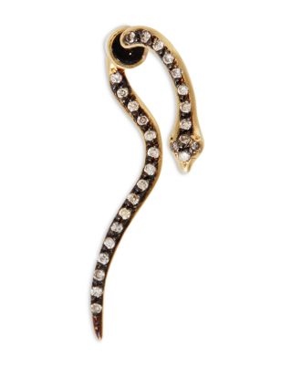 18K Yellow Gold Brown Diamond Boa Earrings, 0.22 tcw