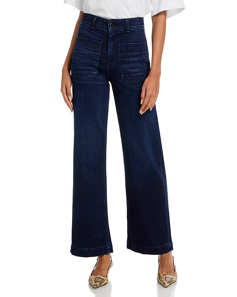 Askk Ny Sailor High Rise Wide Leg Jeans In Bruiser In Blue