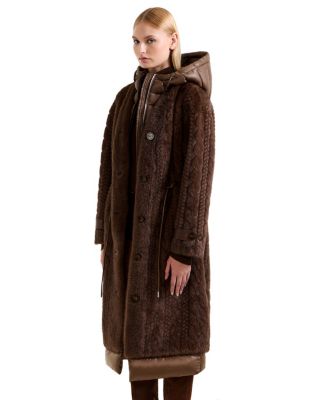  Oriana Faux Fur Jacket with Puffer Hood