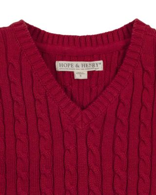 Boys' Organic V-Neck Cable Sweater Vest - Little Kid, Big Kid