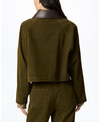  Contrast Collar Utility Cropped Jacket