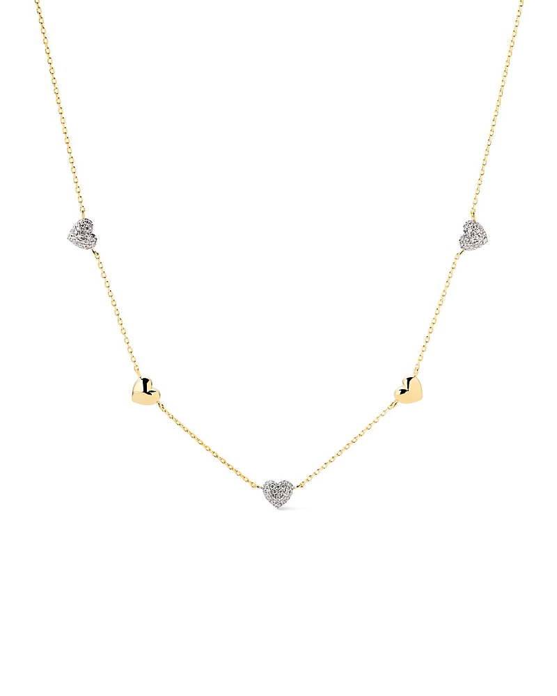 Ana Luisa Heart Necklace Lev Mini Pave Station Necklace