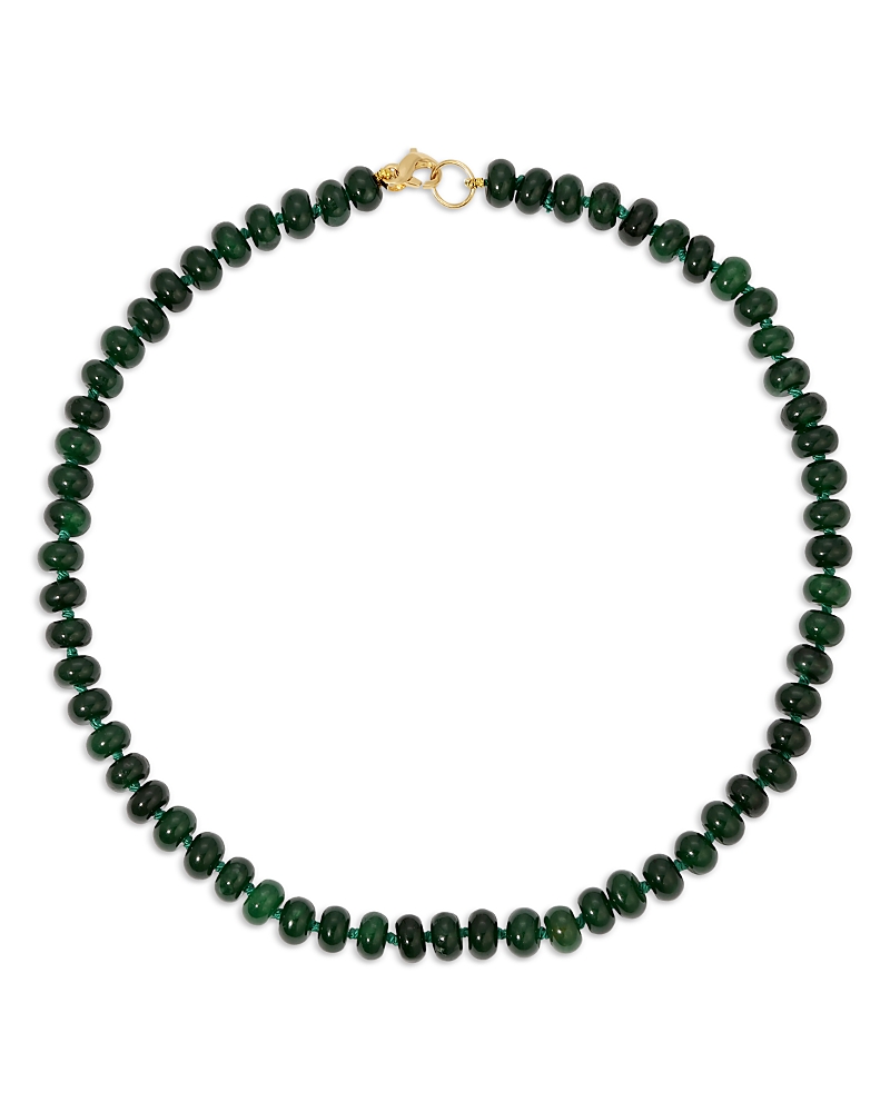 Adina Reyter 9K Yellow Gold Dyed Green Jade Evergreen Collar Necklace, 16