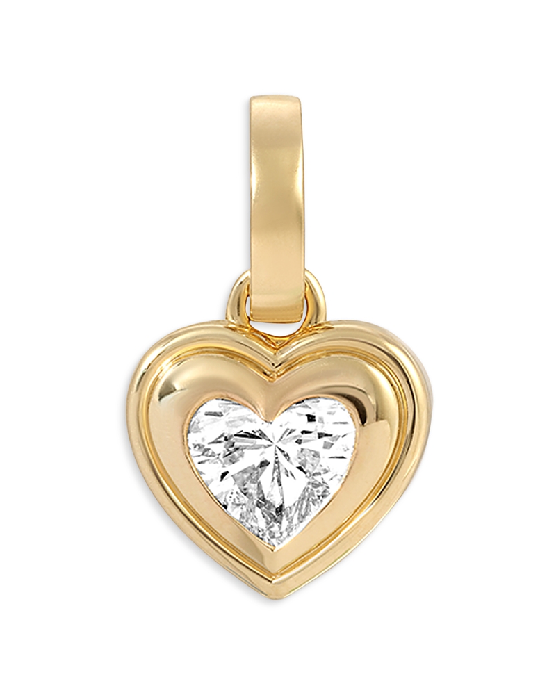 Adina Reyter 14K Yellow Gold Lab Grown Diamond Groovy Heart Hinged Charm Pendant
