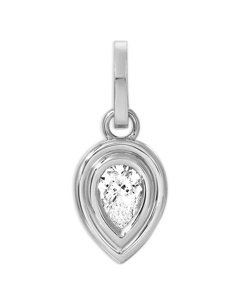 Adina Reyter Sterling Silver Lab Grown Diamond Pear Groovy Hinged Charm Pendant