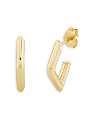 14K Yellow Gold Small Pure Hollow Tube Earrings