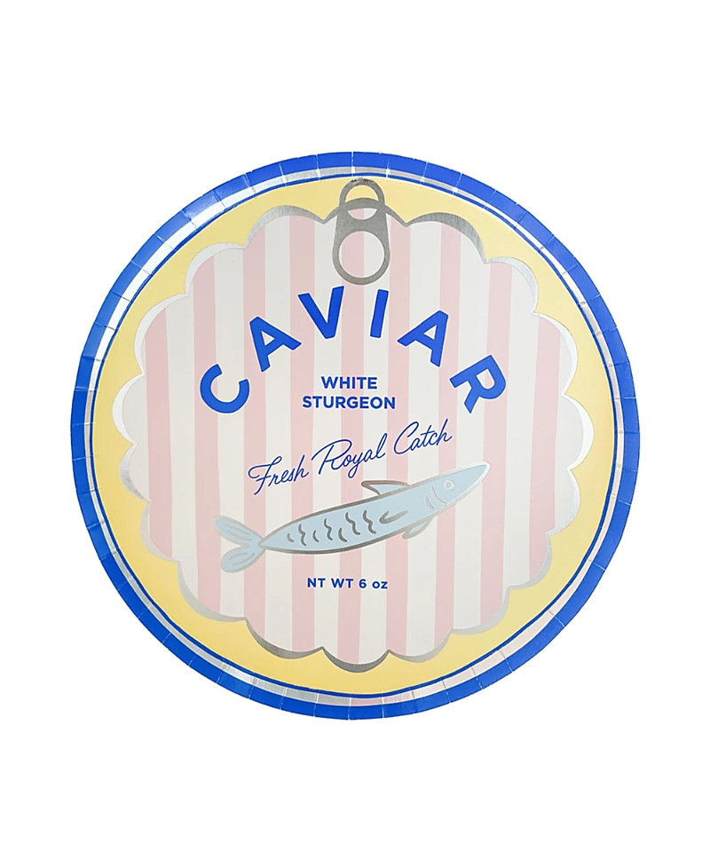 Jollity & Co. Le Dinner Caviar Can Paper Dinner Plates, Set of 8