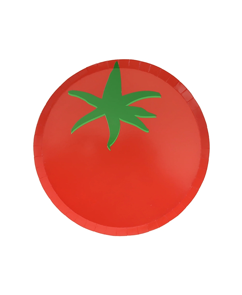 Jollity & Co Le Dinner Tomato Paper Dessert Plates, Set Of 8 In Multi