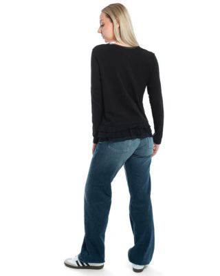 Mixed Media Lace Inset Tee