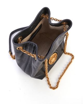 Horse Medal Mini Leather Bucket Bag