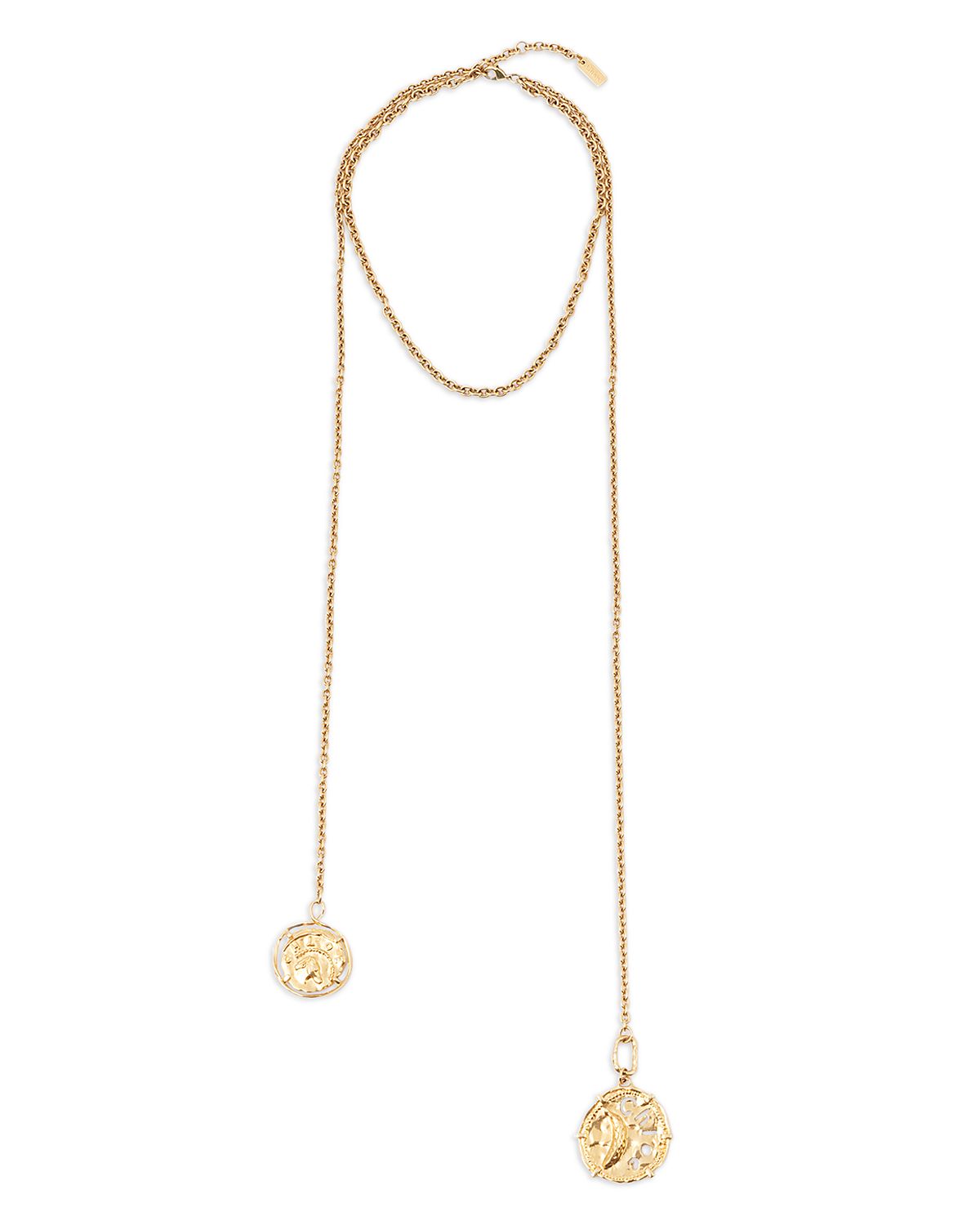 Chloe Medals Dual Drop Pendant Necklace