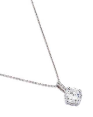 Luxe Collection Certified Lab Grown Diamond Solitaire Pendant Necklace in Platinum, 1.5 tcw