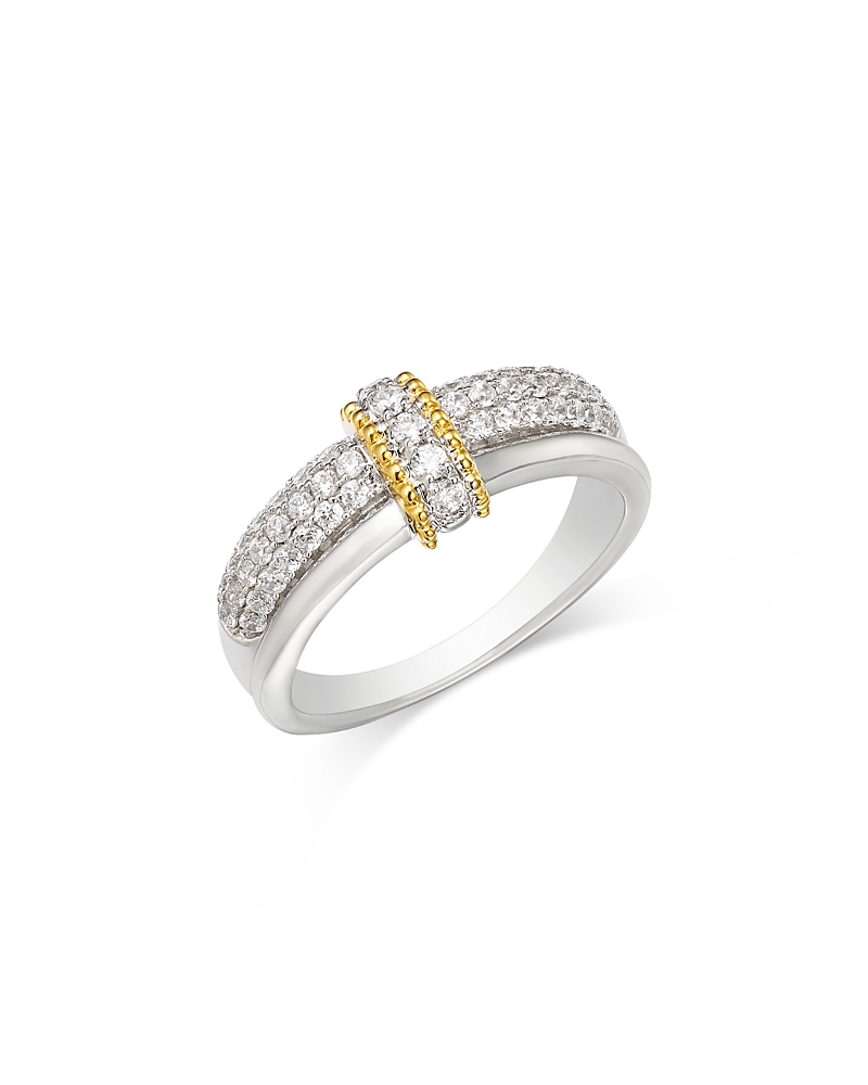 Bloomingdale's Fine Collection Diamond Beaded Multirow Ring in 14K Yellow & White Gold, 0.5 tcw