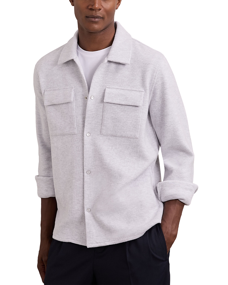 Reiss Maxwell Long Sleeved Jersey Regular Fit Button Down Shirt