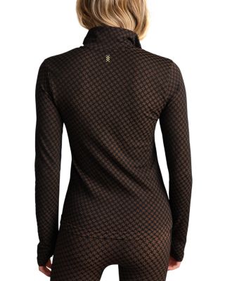 Apr&amp;egrave;s Houndstooth Seamless Quarter Zip Top