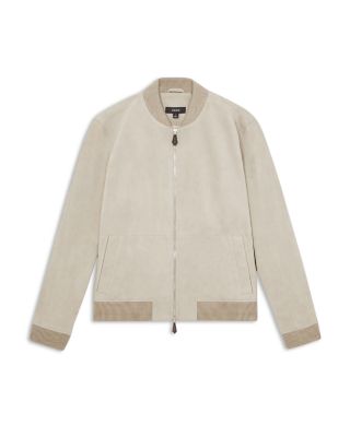 Burnham Long Sleeved Suede Bomber Jacket