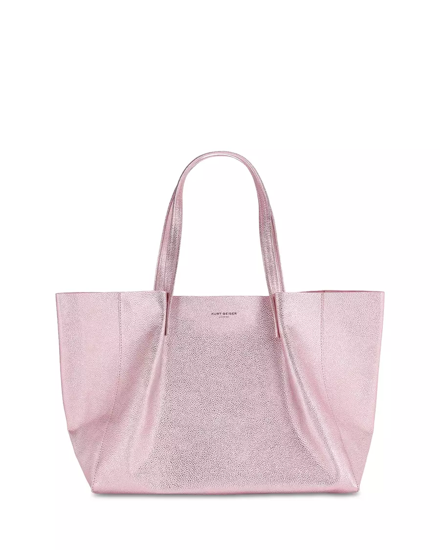 Kurt Geiger London Violet Large Metallic Leather Tote