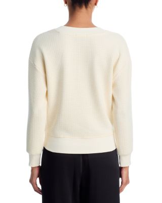 V Neck Waffle Knit Top - Exclusive