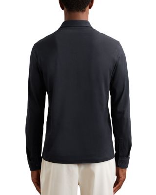 Porofino Long Sleeved Jersey Half Button Polo Shirt