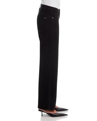 Featherweight Saige Low Rise Full Length Relaxed Straight Leg Jeans in Black