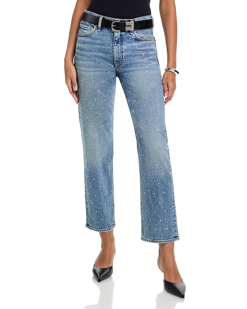 rag & bone Harlow High Rise Ankle Straight Jeans in Orian Jewel