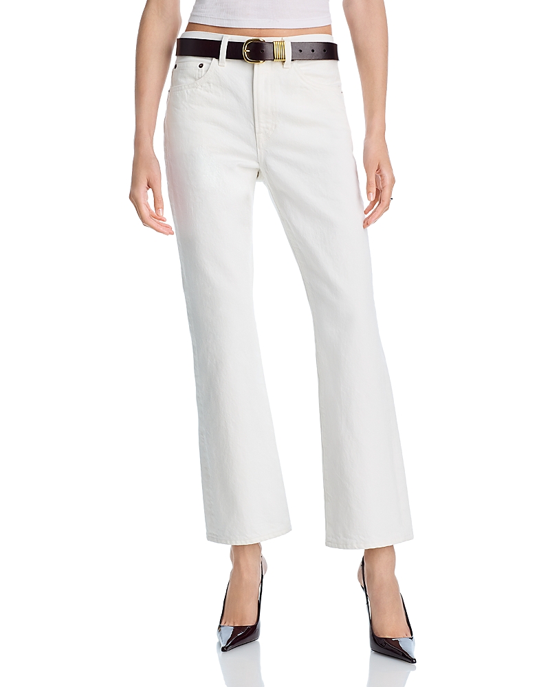 A. l.c. The 009 High Rise Cropped Flare Jeans in White