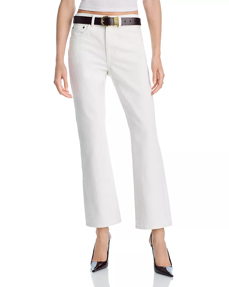 A. l.c. The 009 High Rise Cropped Flare Jeans in White