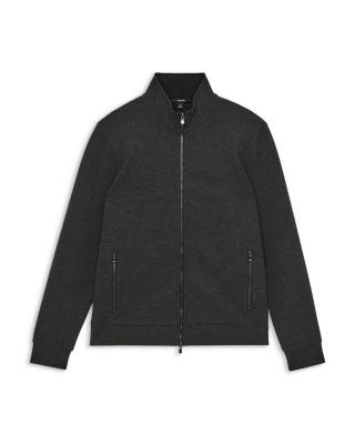 Cortona Long Sleeved Double Faced Jersey Zip Through Funnel Neck Jacket
