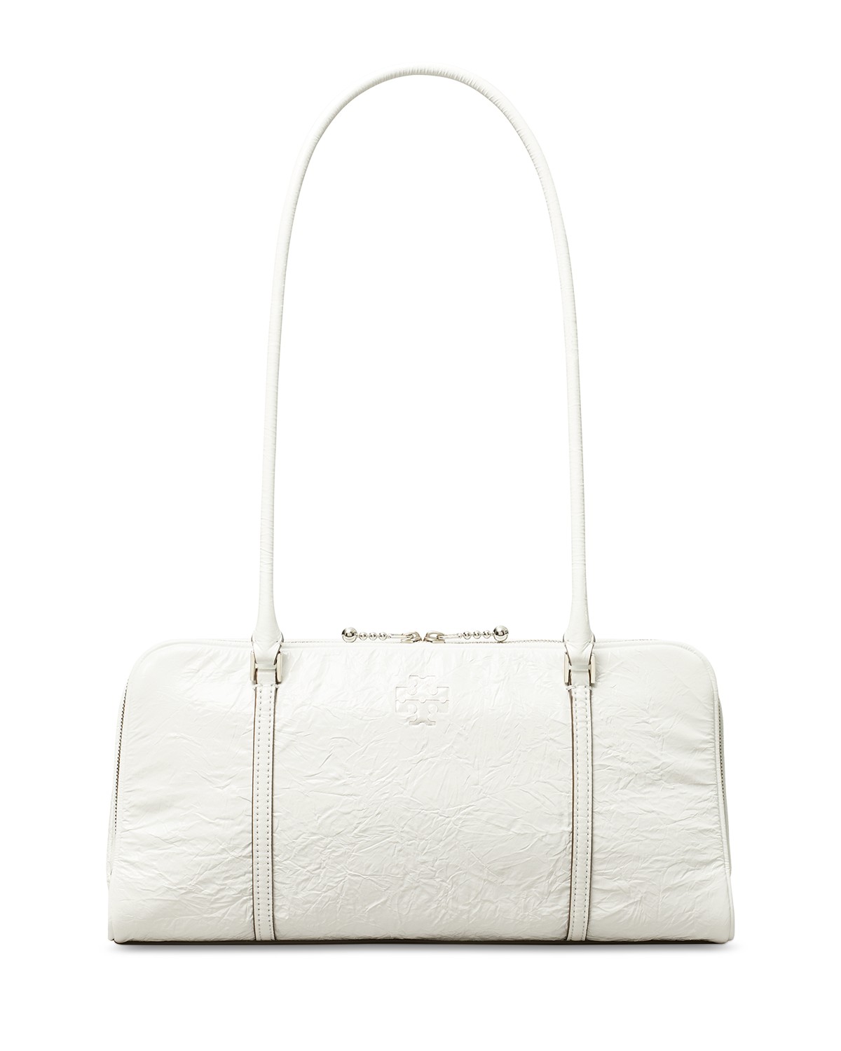 Crinkle Leather Small Marshmallow Satchel