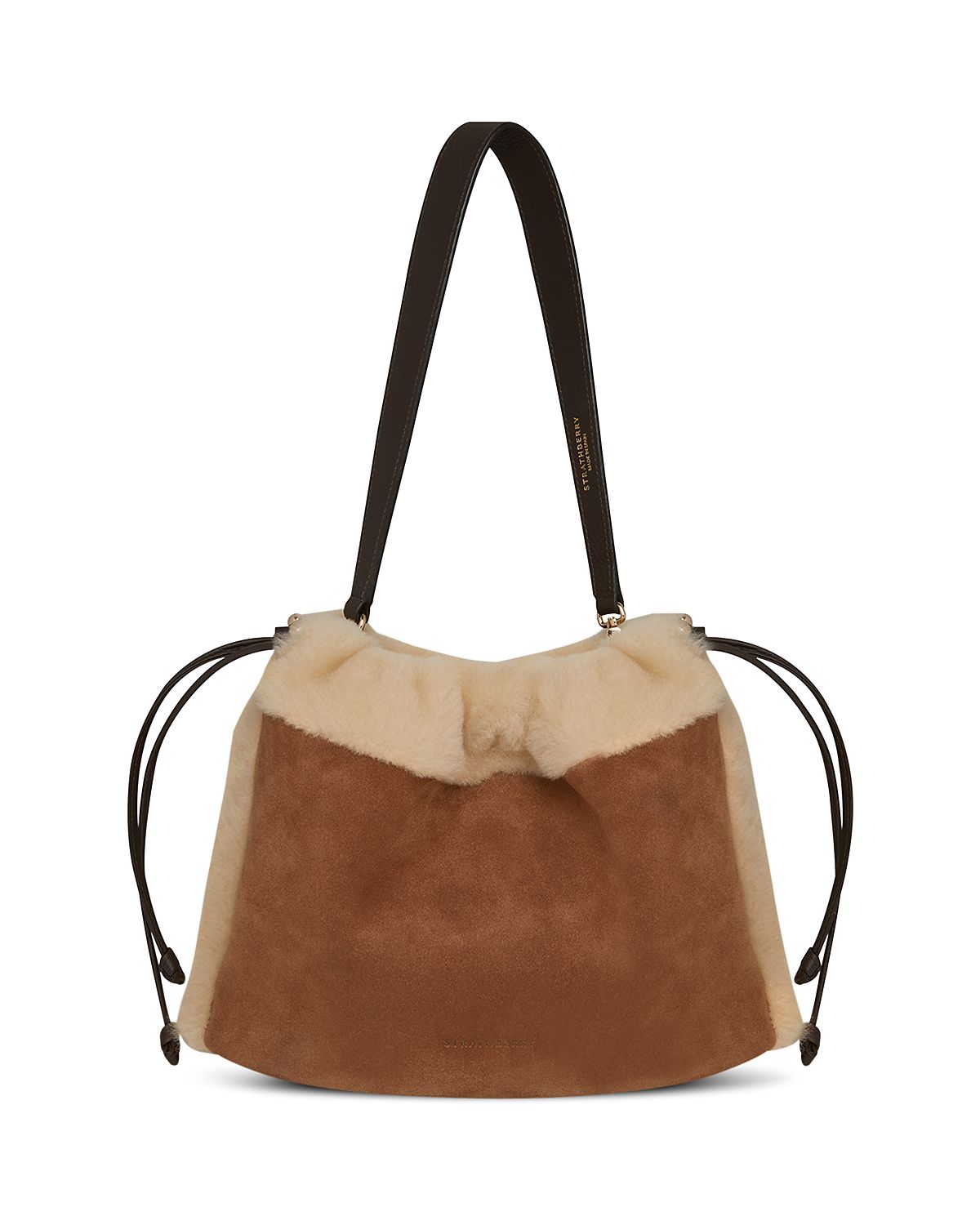 Strathberry Charlotte Midi Suede & Shearling Shoulder Bag