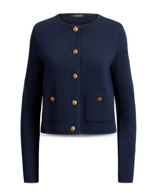 Cropped Crewneck Sweater Jacket