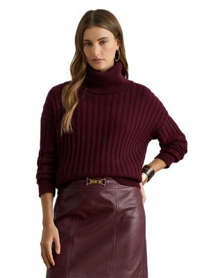Wool Blend Oversize Turtleneck Sweater